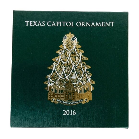 Texas State Capitol 2016 Annual Holiday Ornament Christmas Tree Gold-Plated - Picture 4 of 4